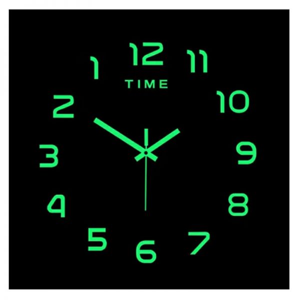 DIY digital decoration Reverse Luminous Left way Right way Clock wall stickers Night vision grow watches - Backwards Clock
