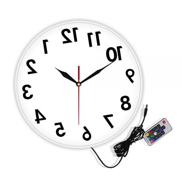 Reverse Wall Clock Unusual Numbers Backwards Modern Decorative Clock Watch Excellent Timepiece For Your Wall 2 - Backwards Clock
