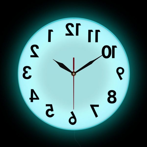 Reverse Wall Clock Unusual Numbers Backwards Modern Decorative Clock Watch Excellent Timepiece For Your Wall 3 - Backwards Clock