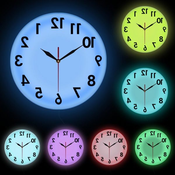 Reverse Wall Clock Unusual Numbers Backwards Modern Decorative Clock Watch Excellent Timepiece For Your Wall 5 - Backwards Clock